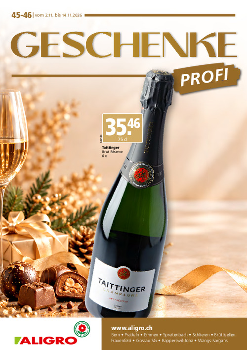 Cadeaux - valable du 2 au 14 novembre 2026
