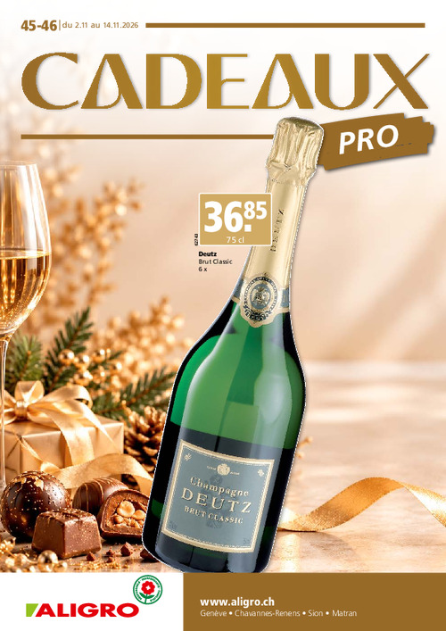 Cadeaux - valable du 2 au 14 novembre 2026